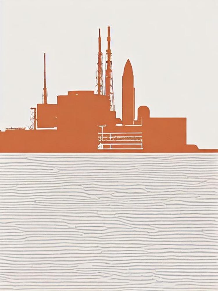 Kennedy Space Center Florida Boho Landmark Illustration