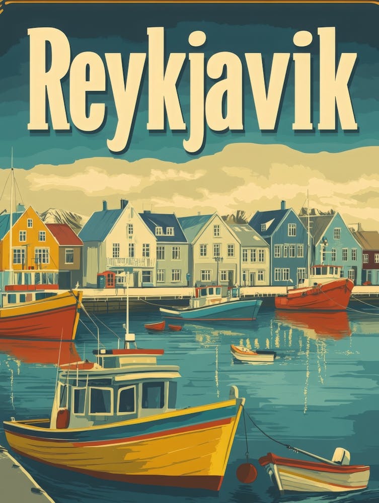 Aihrgdesign A Classic 1960s Travel Poster For Reykjavik 3