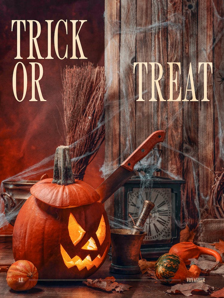 Trick or Treat Halloween retro style poster