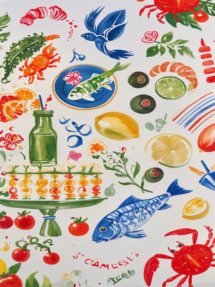 Kitchen Hand Drawing Summer