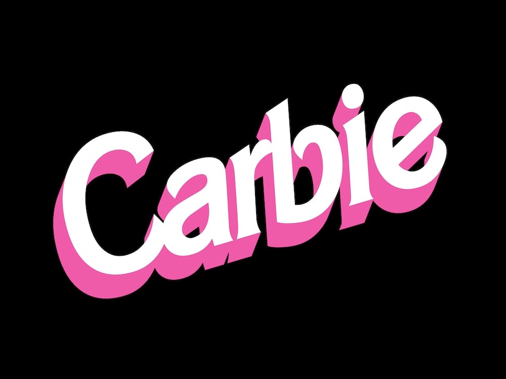 Black Pink And White Carbie Landscape Typographic