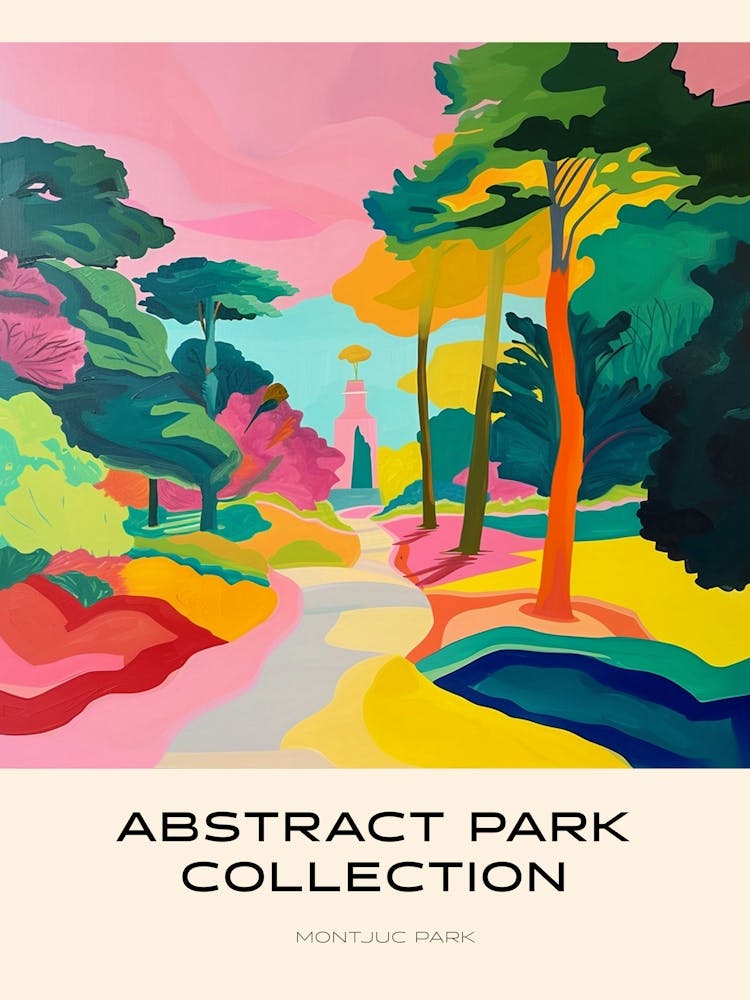 Abstract Park Collection Poster Montjuc Park Barcelona 1