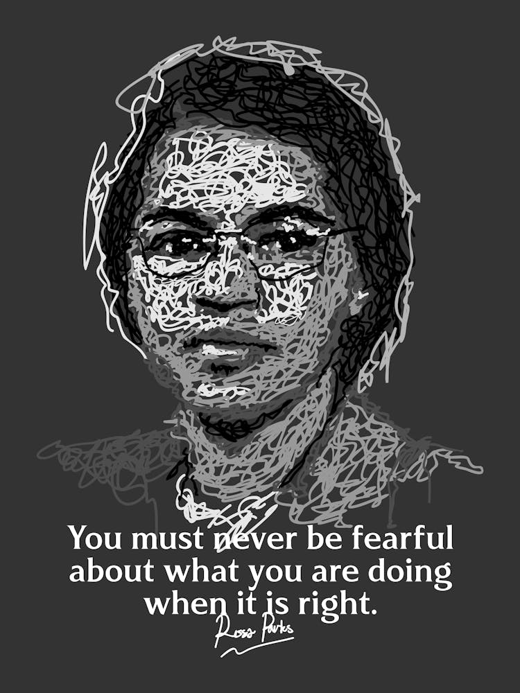 Rosa Parks American Activist in Sribble art Illustration