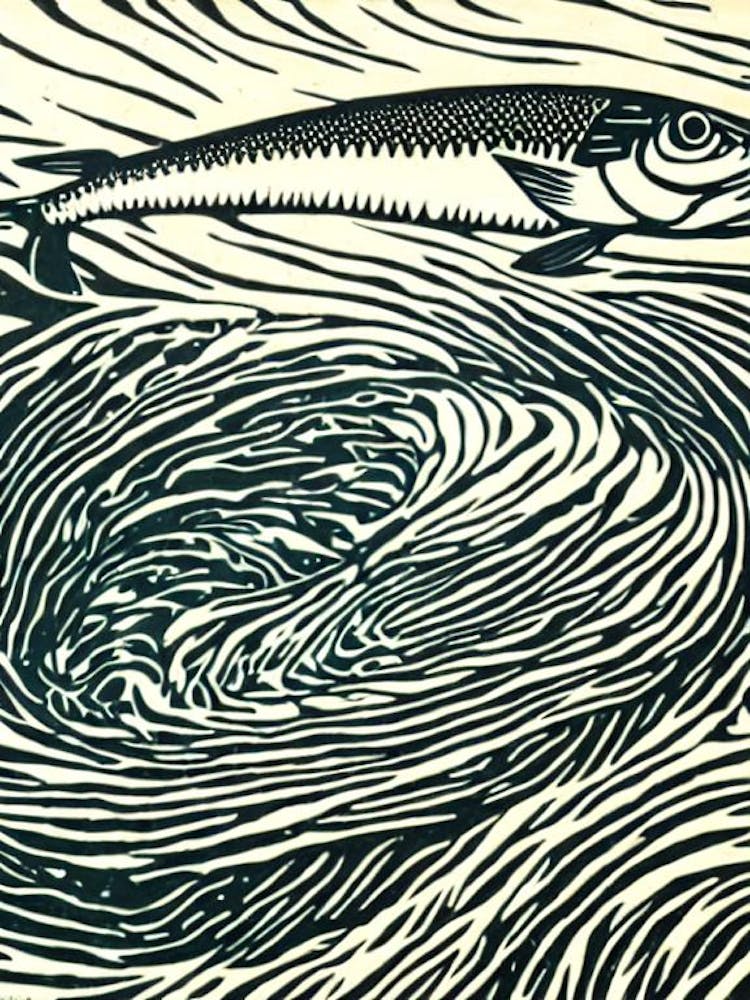 Barracuda II Linocut