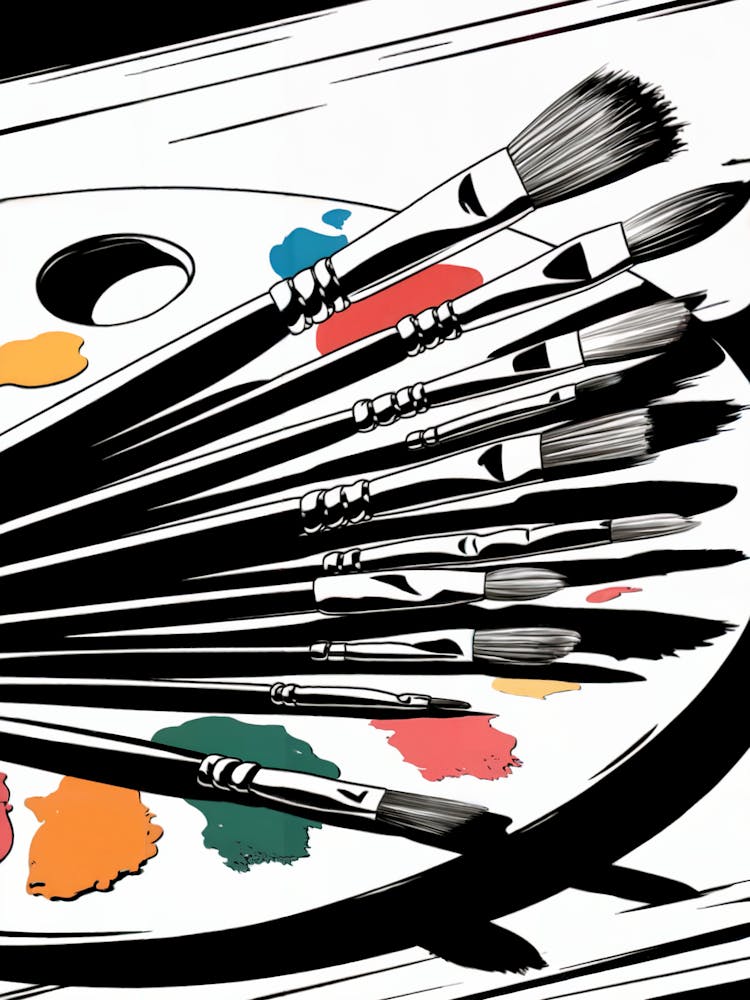 Palette Of Paint Brushes