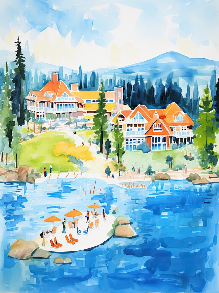 The Ritz Carlton, Lake Tahoe   Truckee, California  Resort Storybook Illustration 4