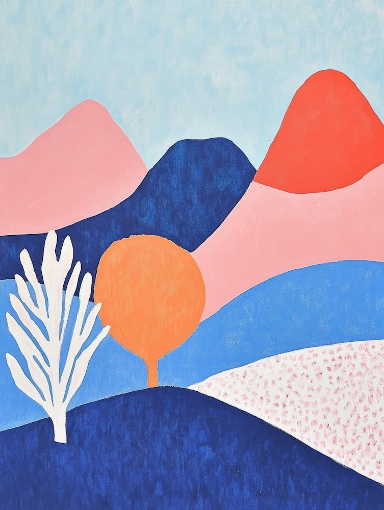Blue And Orange Landscape