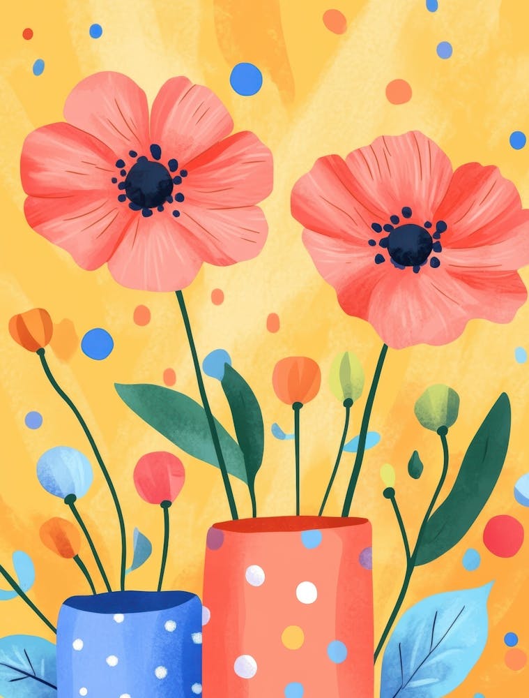 Mohnblumen in Vasen