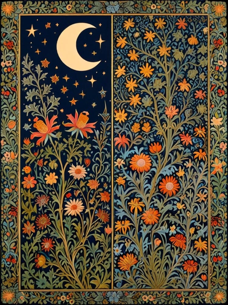 William Morris Moon And Flowers 49