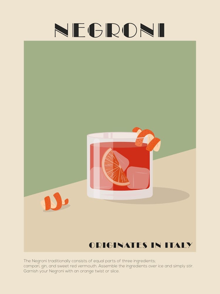 Negroni Cocktail Print