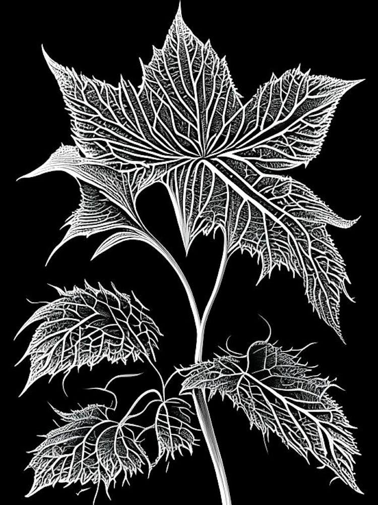 Snakeroot Leaf Linocut 1
