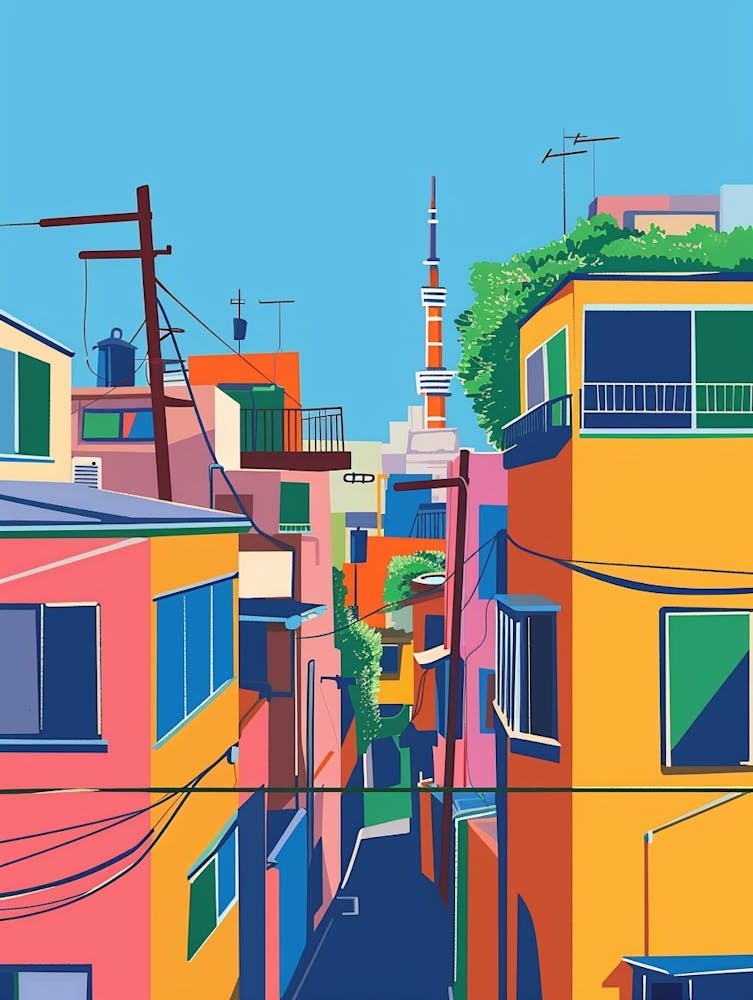 Tokyo Japan 1 Colourful Illustration