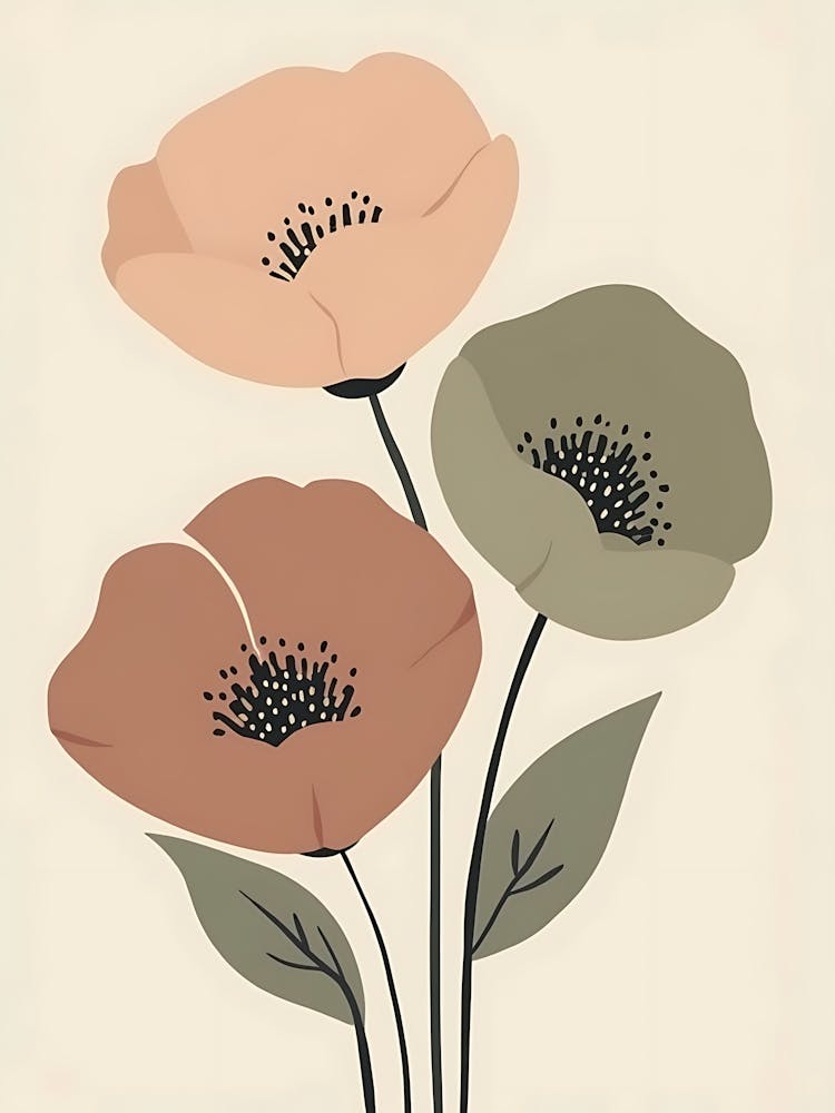 Delicate Blooming Petals in Earthy Hues
