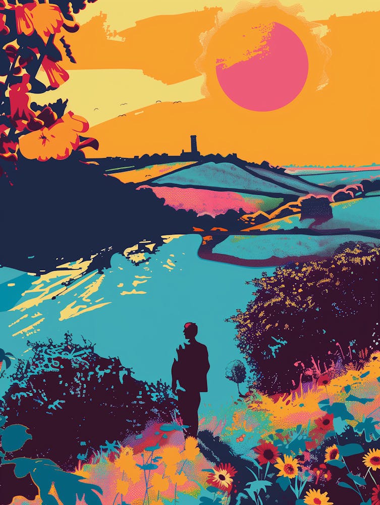 Man Walking Down A Hill
