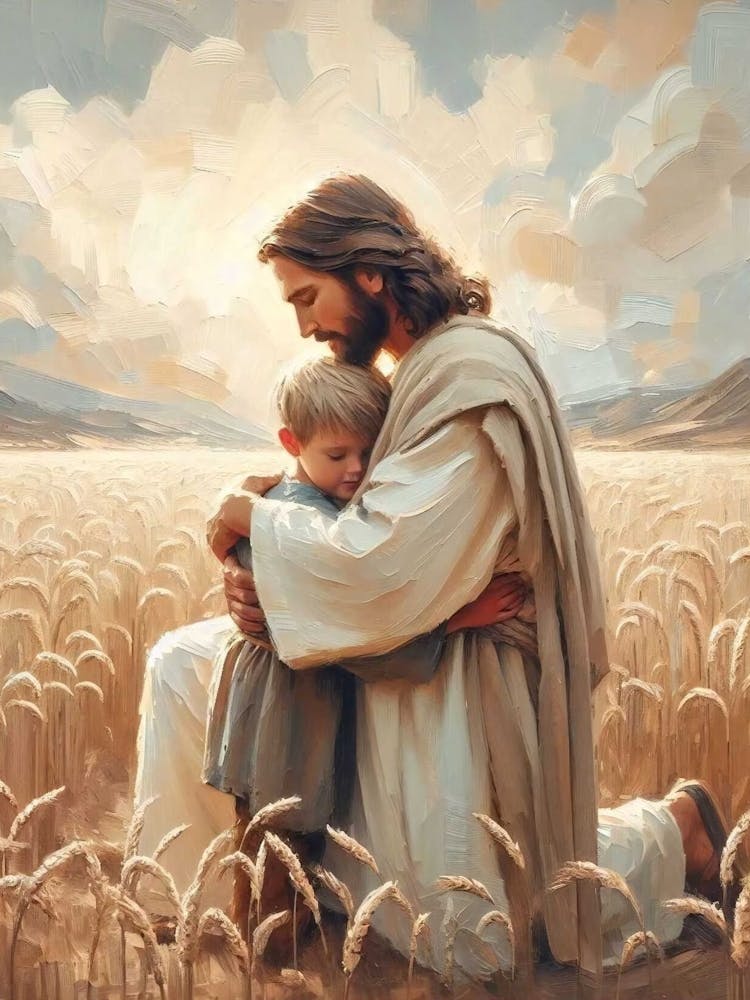 Loved By Jesus, Christian Art, Jesus And Boy, Jesus Portrait, Lds Art, Bible Art, Jesus Painting, Jesus With Children, Jesus And Kids Art