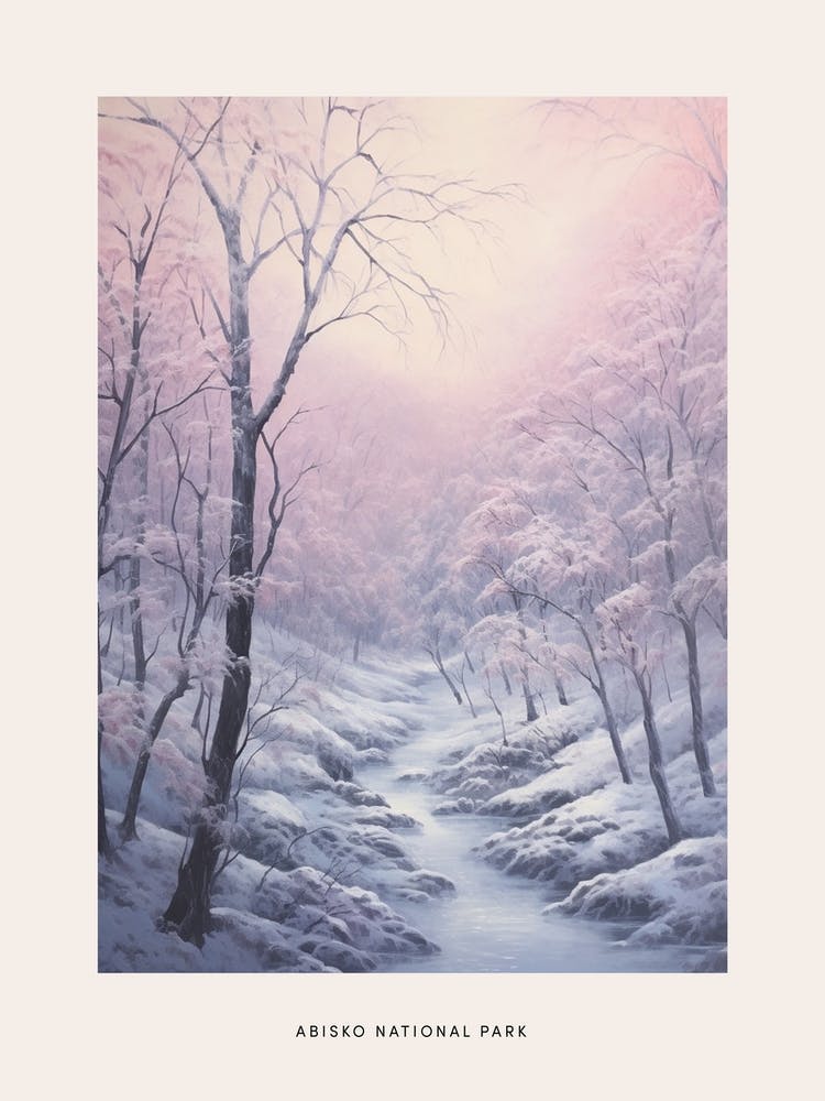 Dreamy Winter National Park Poster  Abisko National Park Sweden 1