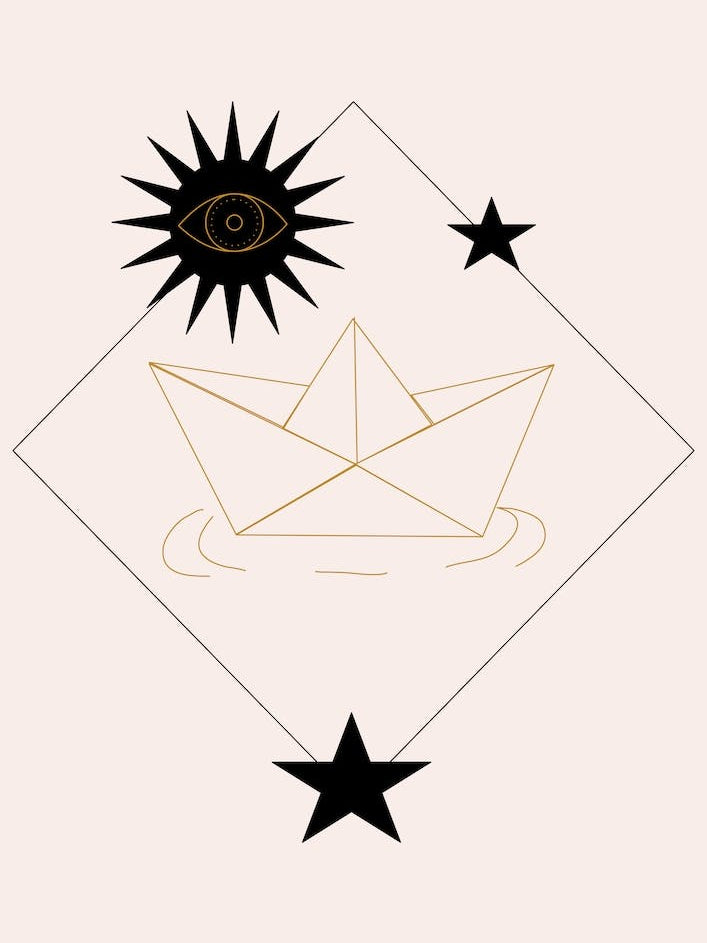 Paper Boat And Devil Eye