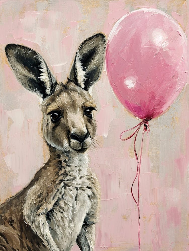 Cute Kangaroo 2 With Balloon