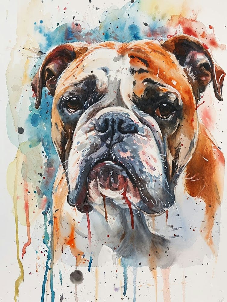 Bulldog Watercolor Painting 4