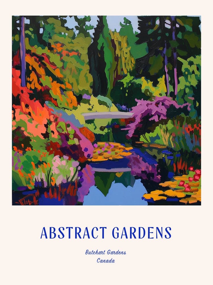 Colourful Gardens Butchart Gardens Canada 4 Blue Poster