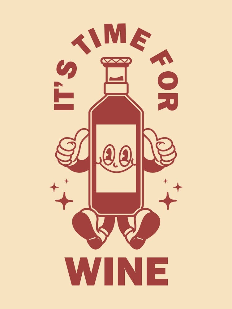 Retro Wall Art Vintage Decor Retro Cartoon Printable Art Retro Vintage Wall Art Wine Trendy Retro Poster
