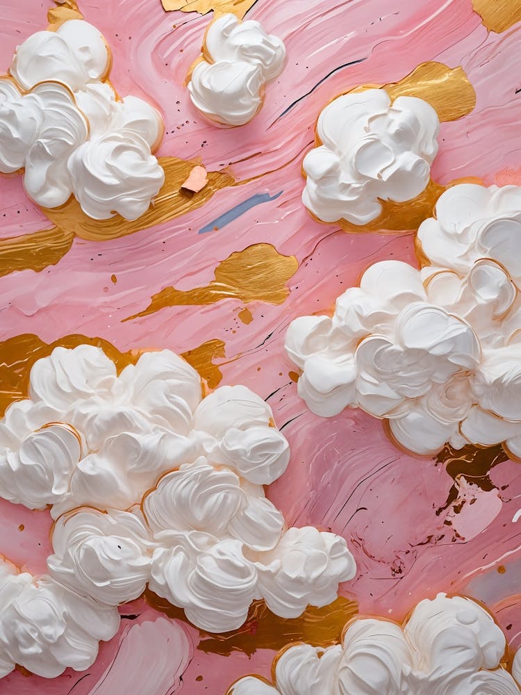 Fluffy Clouds Pink Sky no3