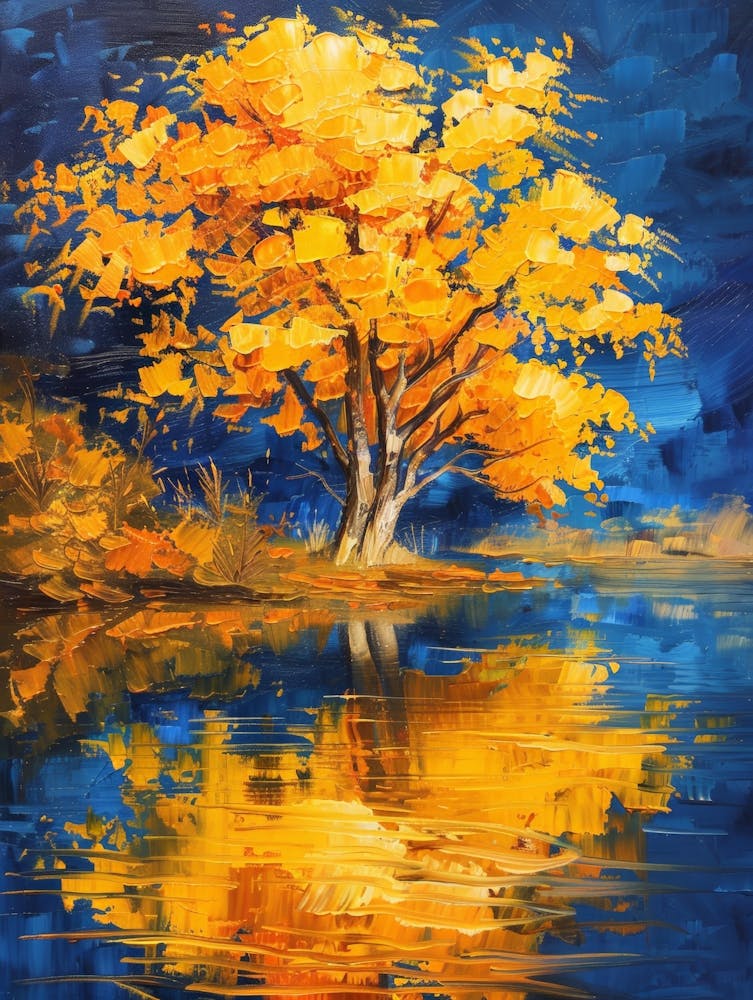 Autumn Tree By The Lake 3