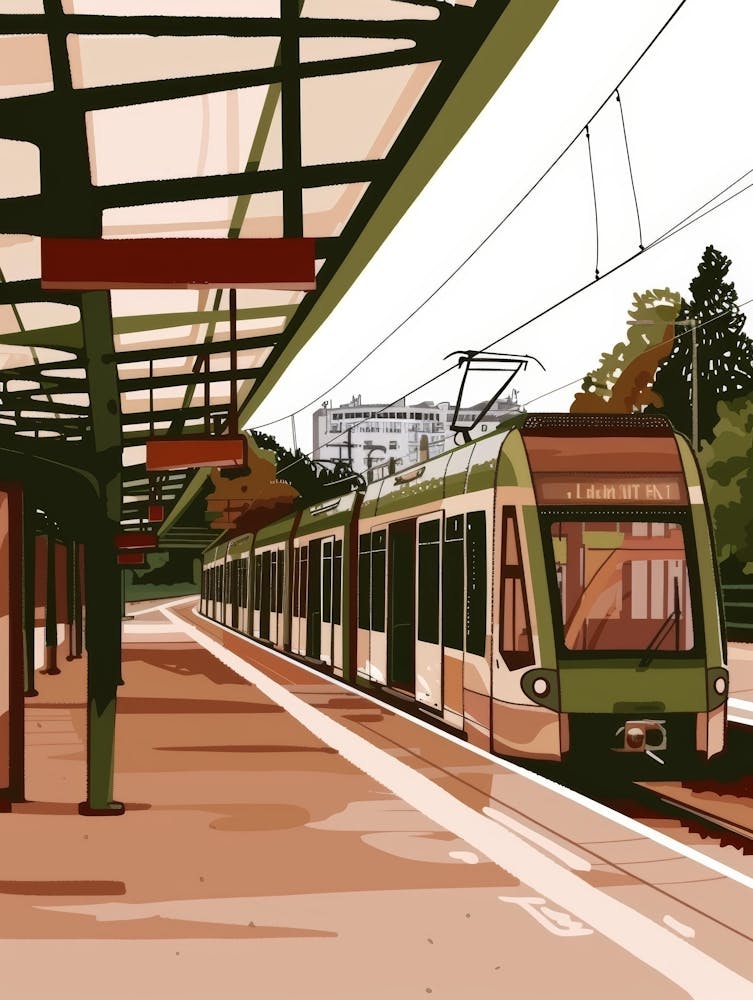 Train Station Illustration Vector