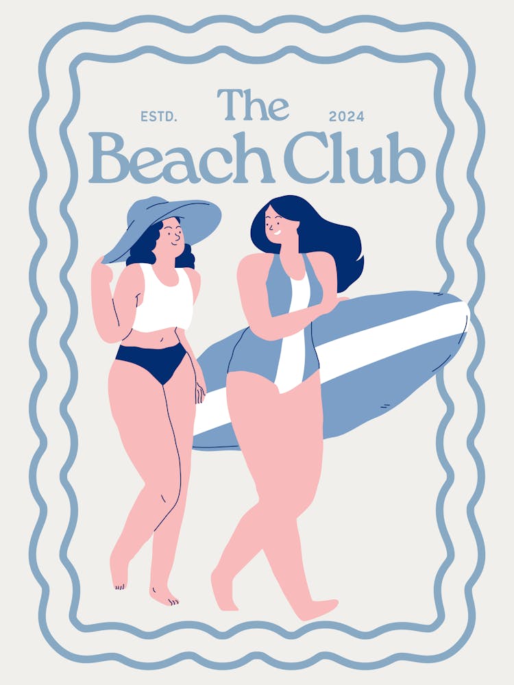 The Beach Club | Trendy Preppy Aesthetic Coastal Tropical 1