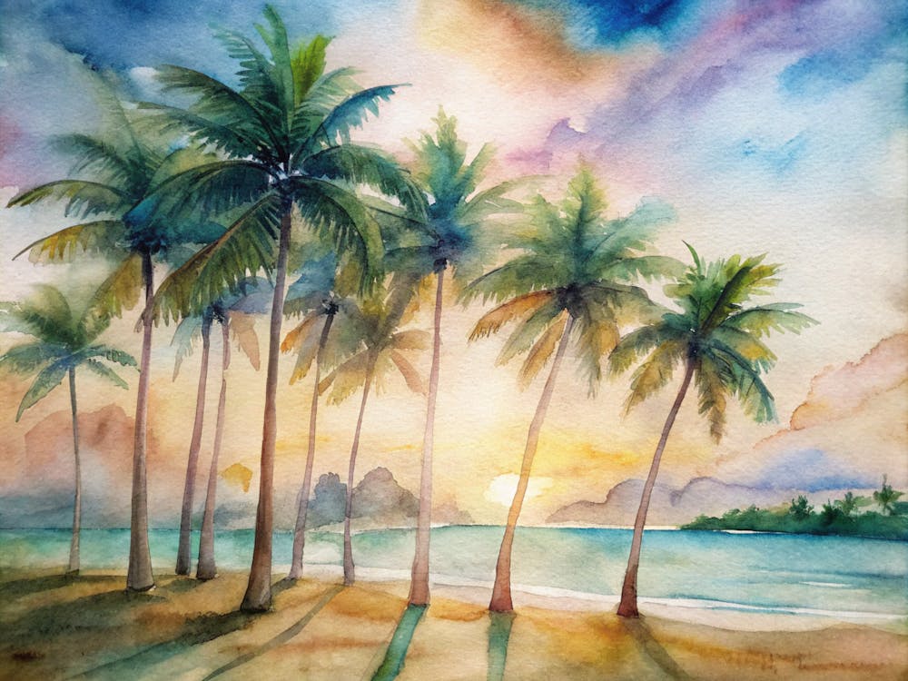 Sunset Palm Trees
