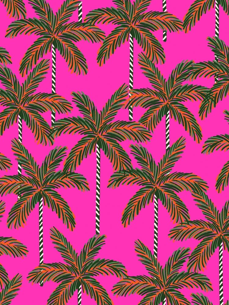Palm Trees On Pink Background 1