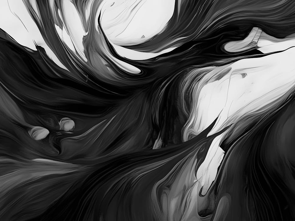 Abstract Black And White Painting 49