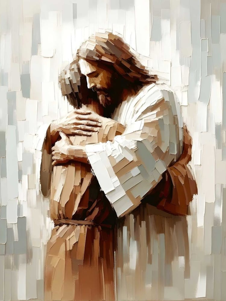 Unendliche Unterstützung, Digitale Christliche Kunst, Jesus Umarmt Mann, Jesus Unterstützungs-Kunst, Jesus Christus Gemälde, Lds Wandkunst, Bibelvers Wandkunst