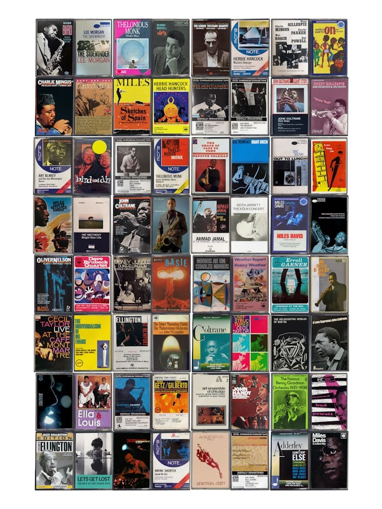 Jazz-Musik-Druck - Retro-Kassettenhüllen