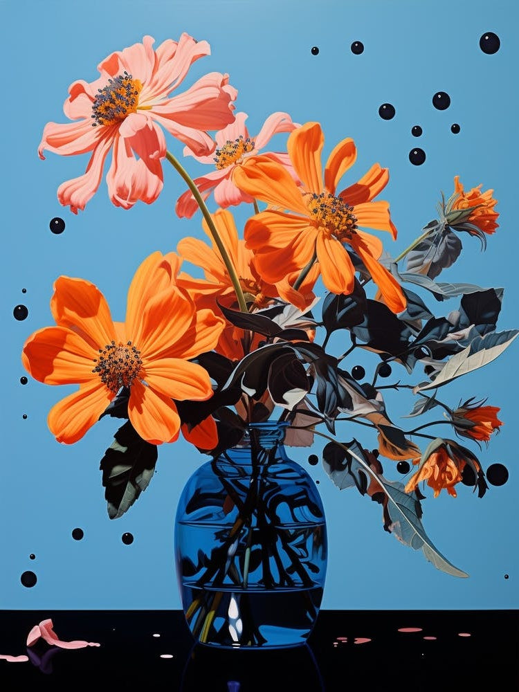 Surreal Florals Cineraria 1 Flower Painting