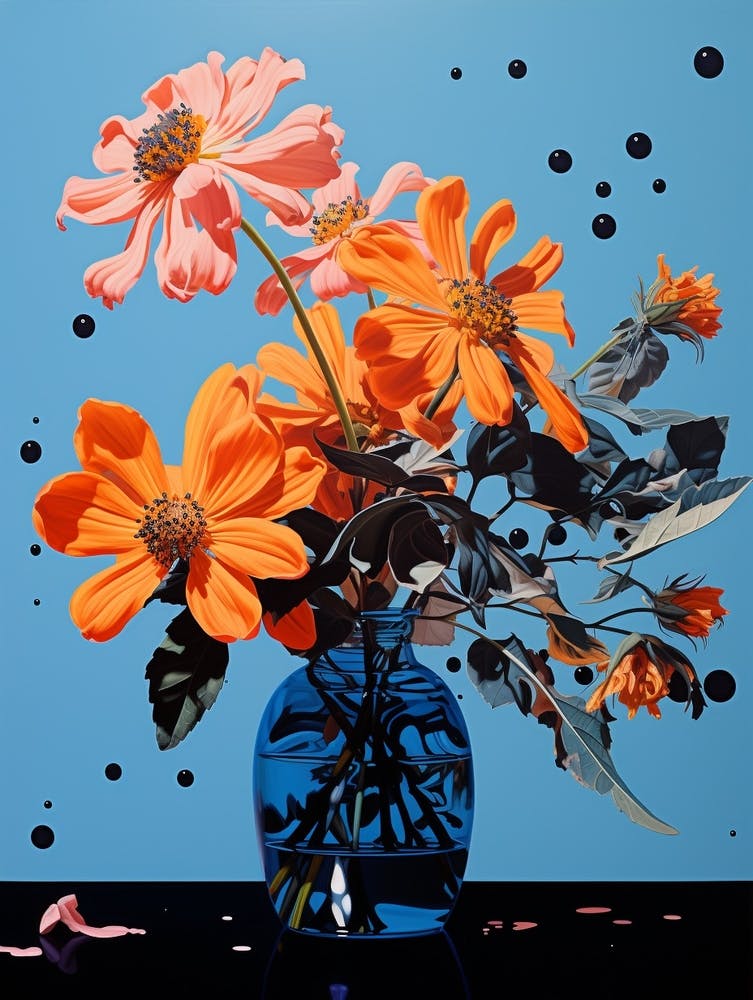 Surreal Florals Cineraria 1 Flower Painting