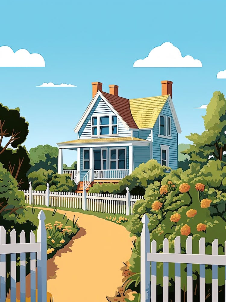 Cape Cod Massachusetts, Usa, Graphic Illustration 1