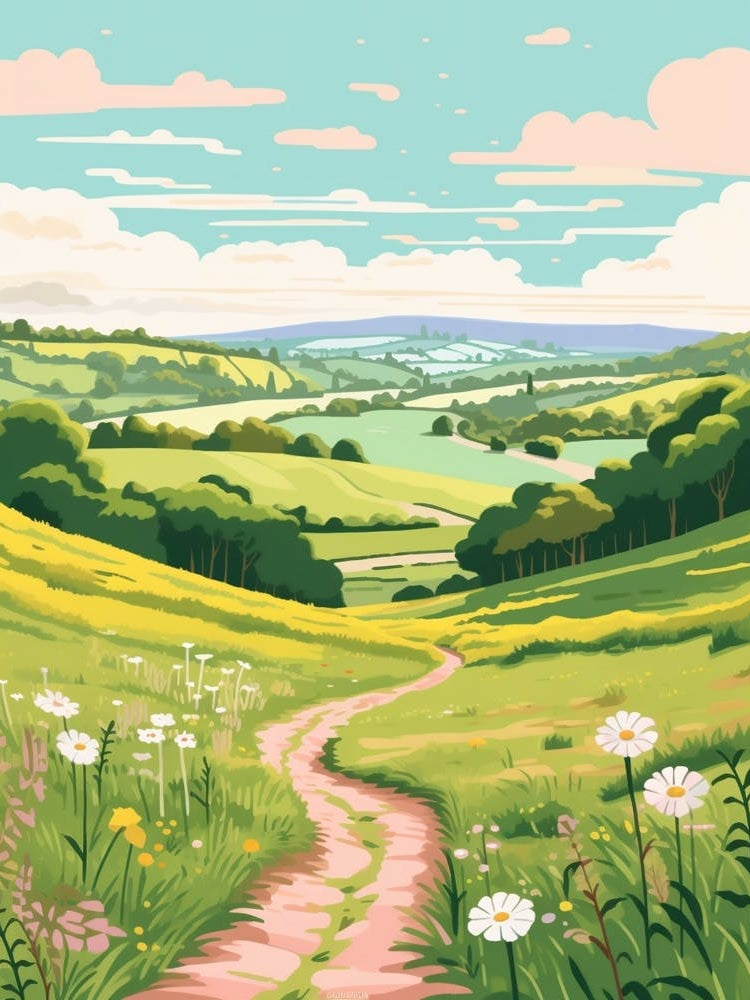 The North Downs Way England 2 Hike Illustration