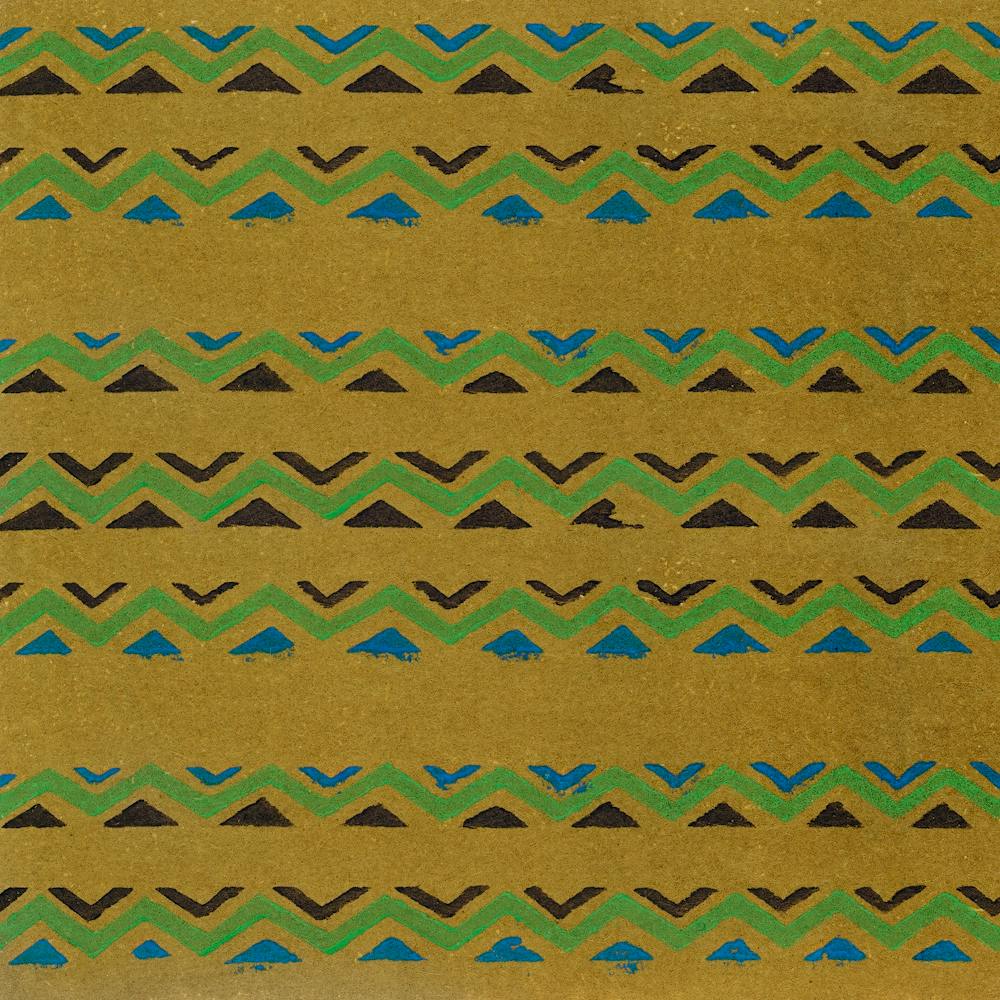 Vintage Ukiyo-e Woodblock Print Of Japanese Textile, Shima Shima, Furuya Korin (83)