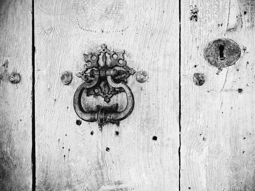 Door knocker in B&W // Ibiza Travel Photography