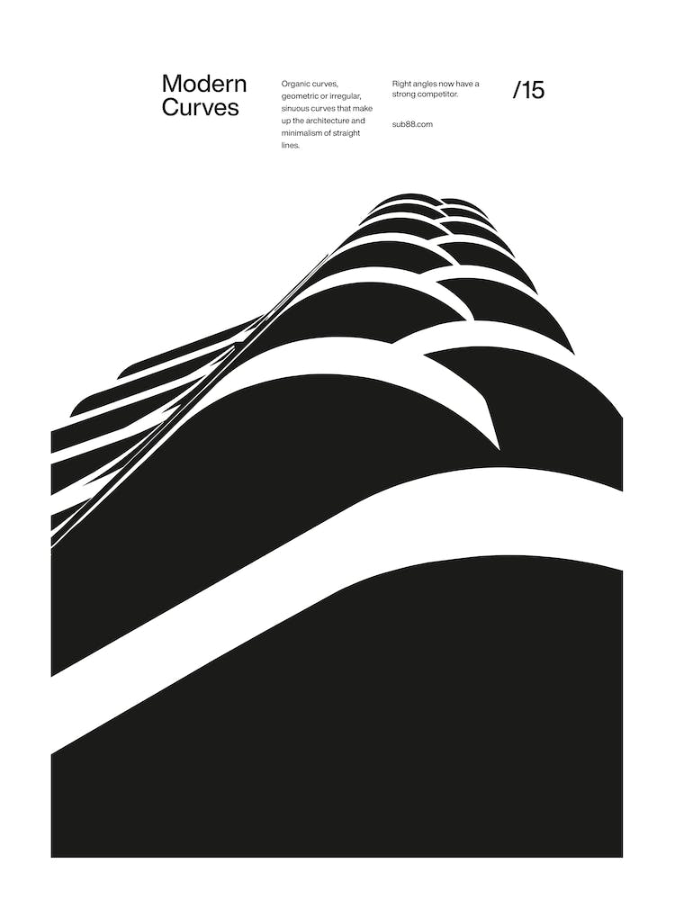 Modern Curves 15, Modern Architecture Design Poster, minimalist interior wall decor