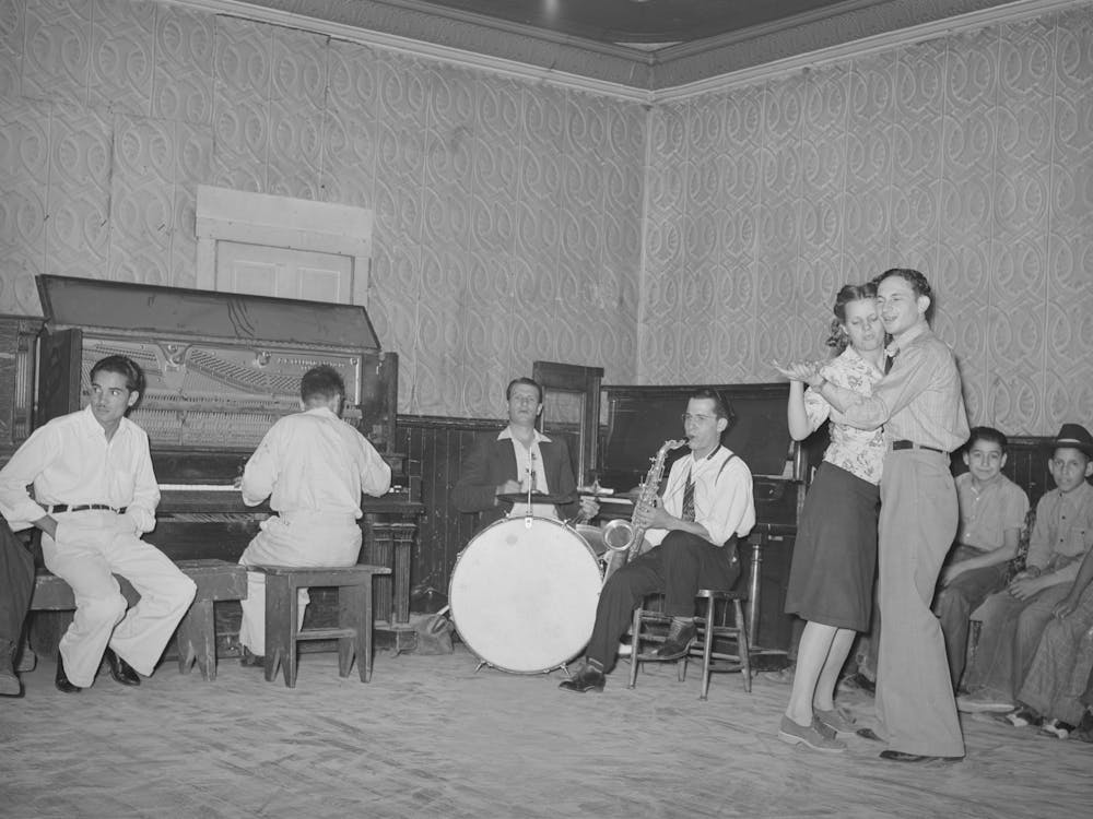 Orchestra And Dancers At Payday Dance, Mogollon, New Mexico By Russell Lee