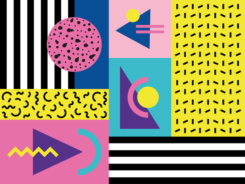 Memphis Pattern Retro Dreamwave 90s Vintage Artwork 1