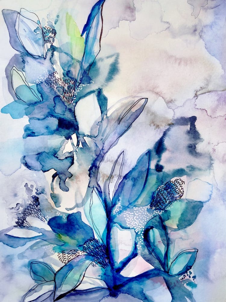 Aqua Floral