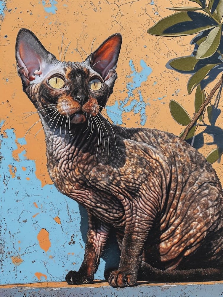 Devon Rex Relief Illustration 2