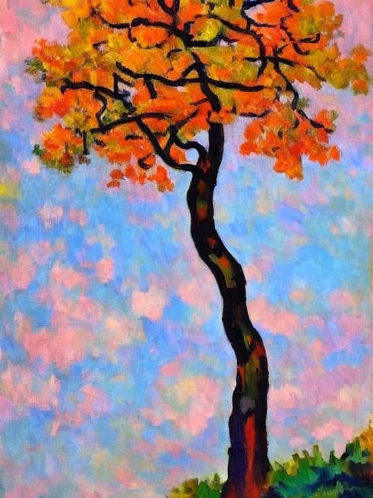 Goldenrain Tree tree Abstract Block Colour