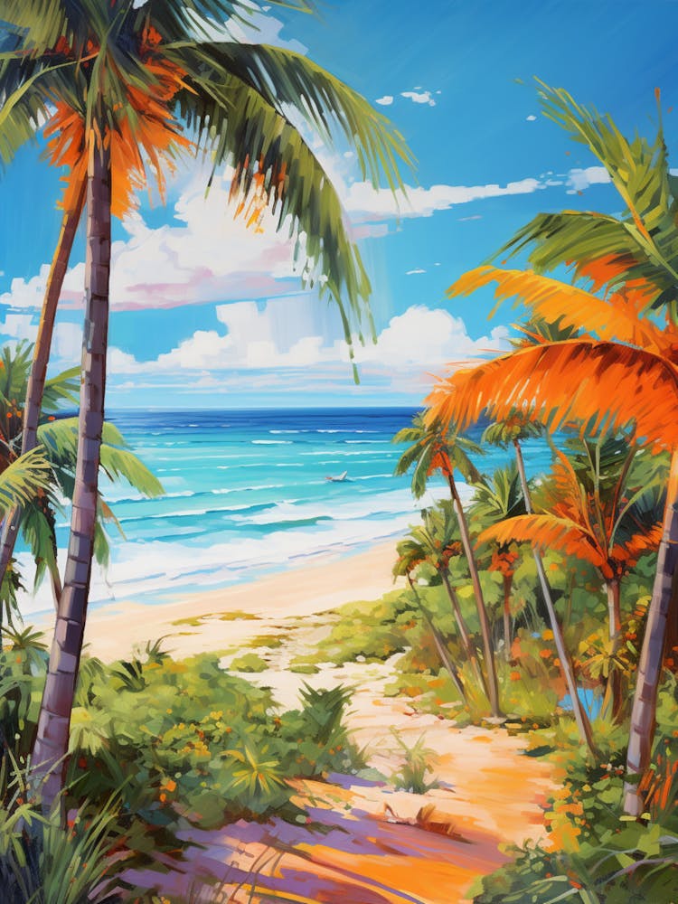 A Painting Of Playa Paraiso, Tulum Mexico 4