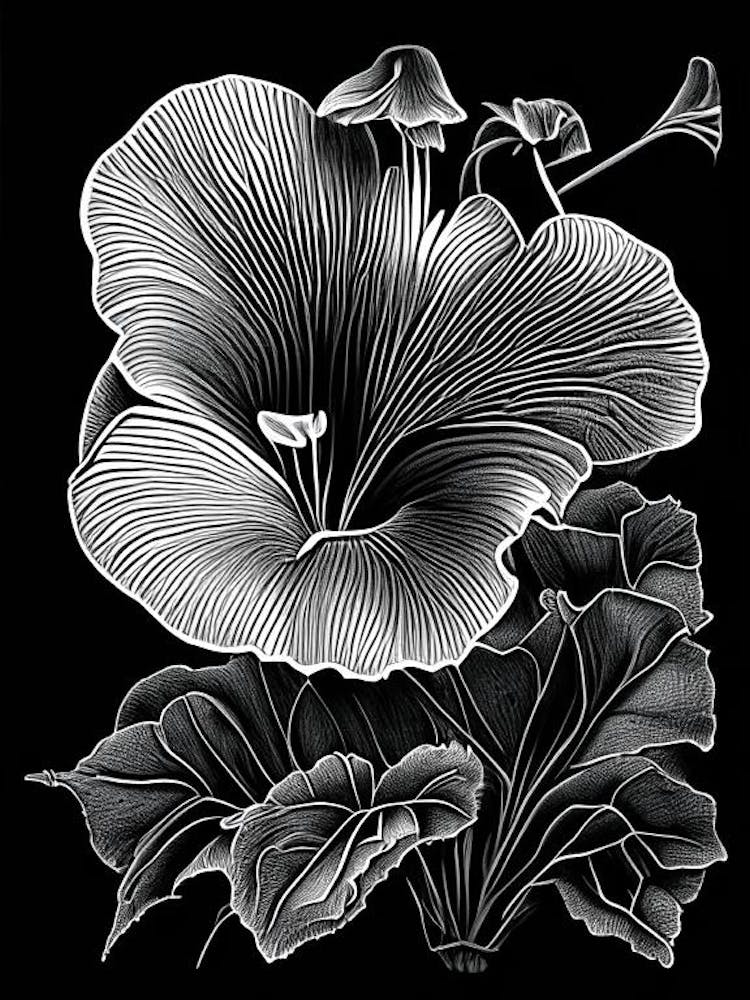 Pansy Wildflower Linocut 2