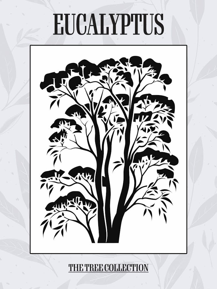 Eucalyptus Tree Simple Geometric Nature Stencil 1 Poster