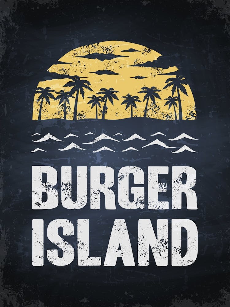 Burger Island — kitchen art print, kitchen wall decor